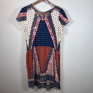 Natura Women’s Medium Boho Dress Mini Multicolor 100% Viscose